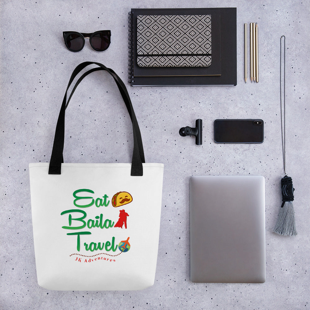 Eat Baila Travel Tote Bag WHITE