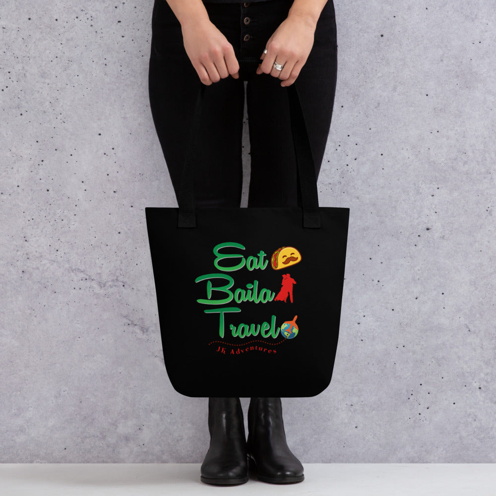 Eat Baila Travel Tote Bag BLACK