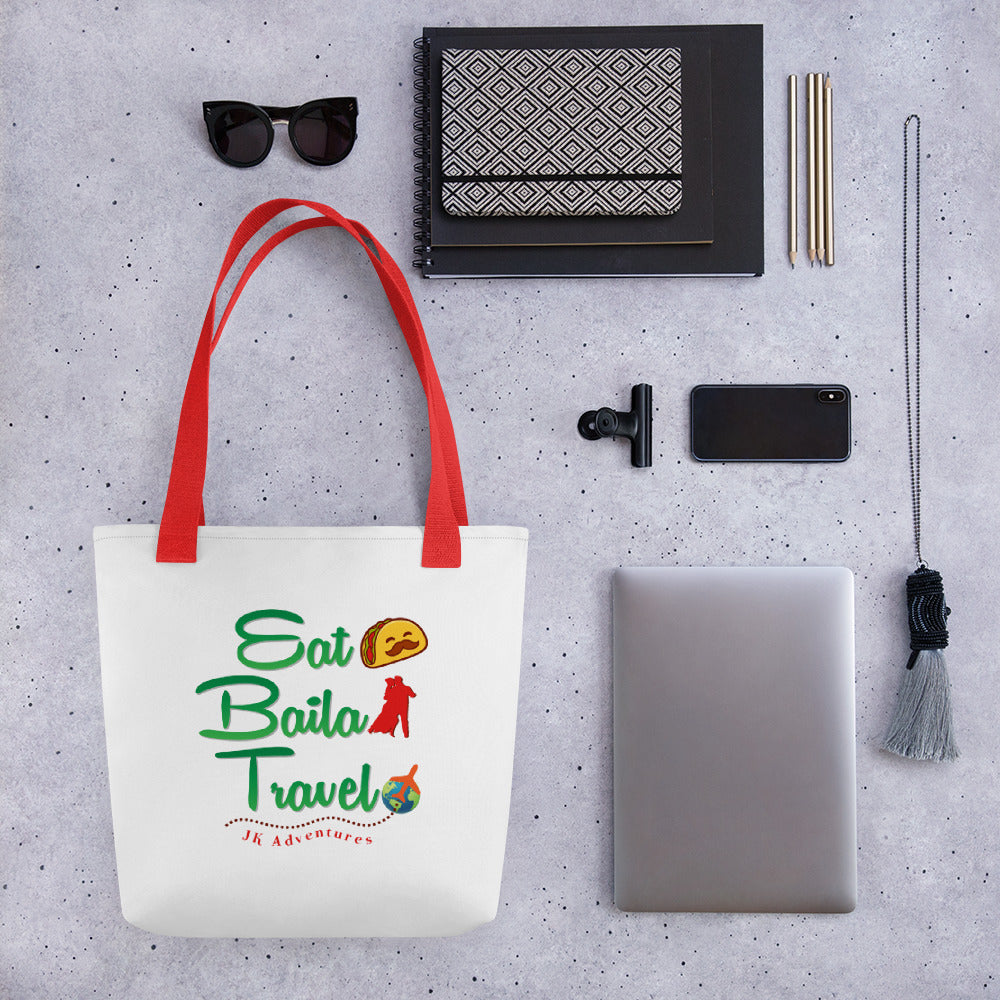 Eat Baila Travel Tote Bag WHITE