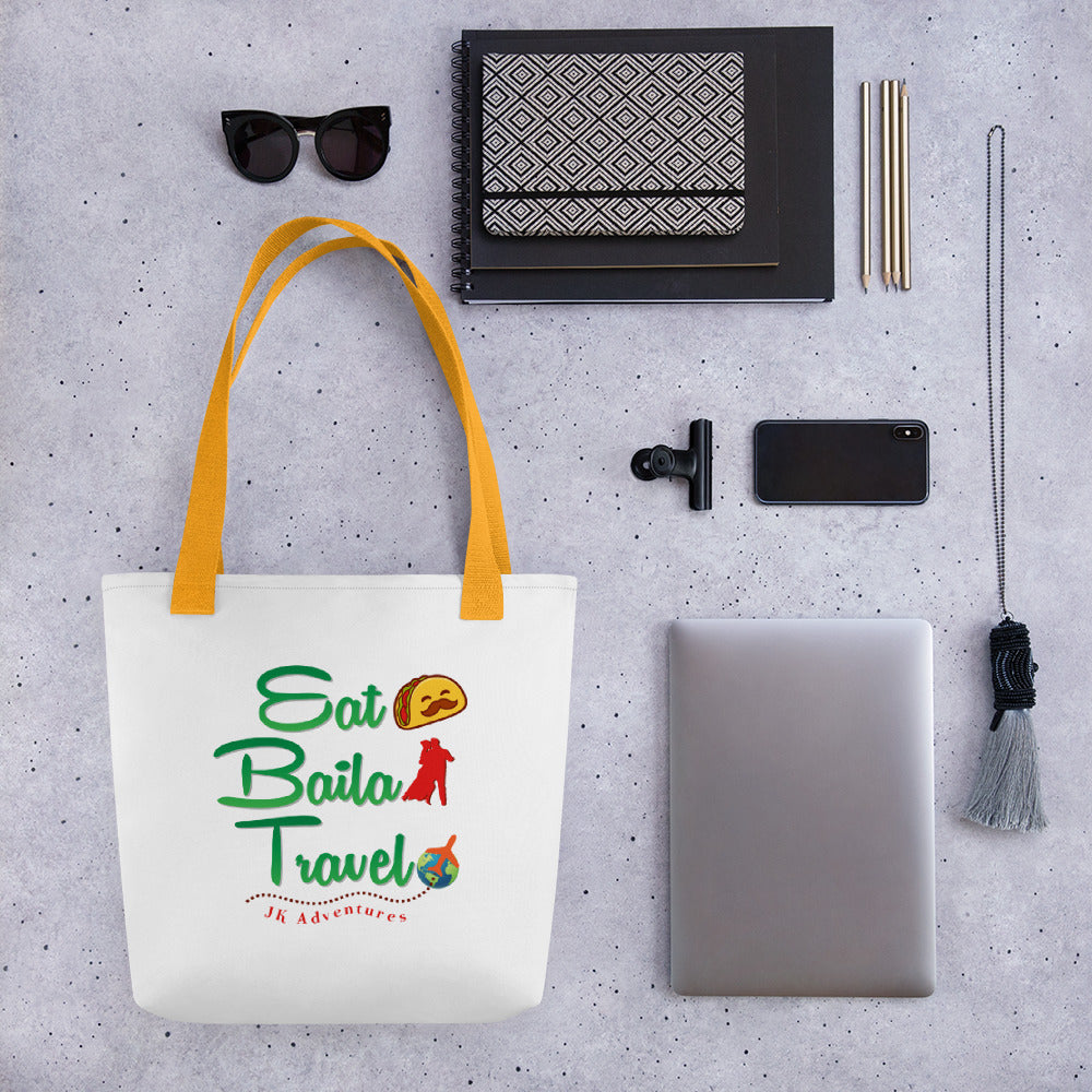 Eat Baila Travel Tote Bag WHITE