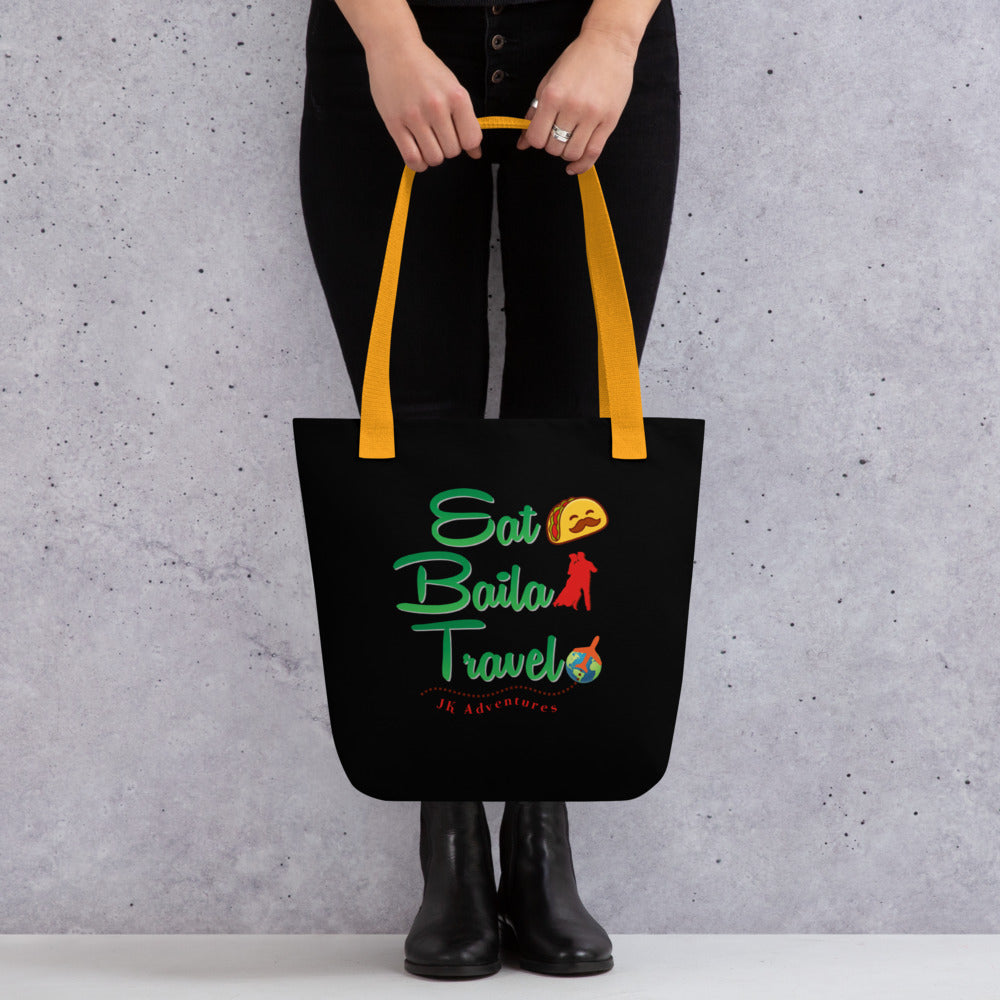 Eat Baila Travel Tote Bag BLACK