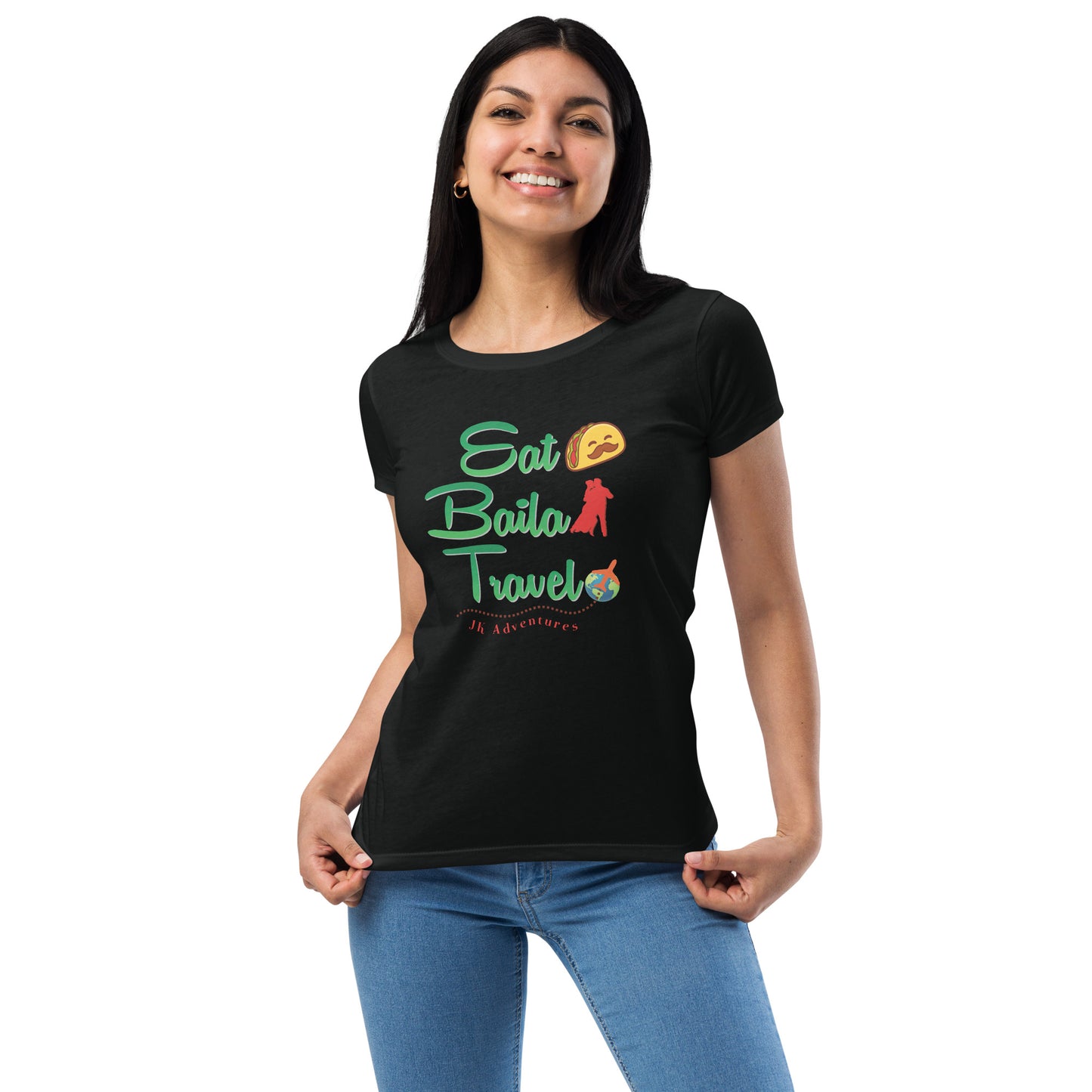 Eat Baila Travel Ladies Fitted T-shirt