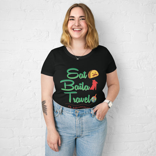 Eat Baila Travel Ladies Fitted T-shirt
