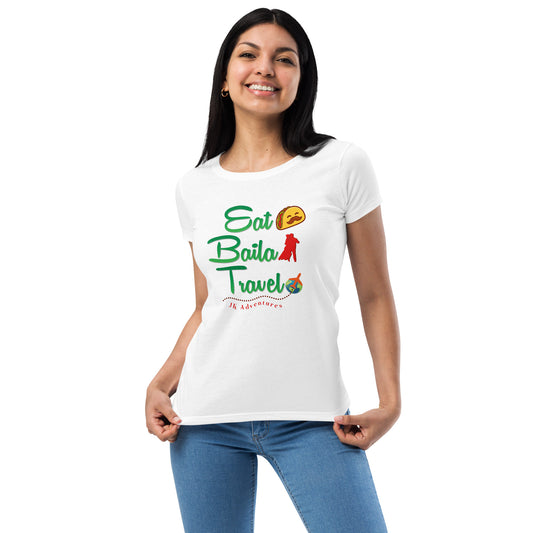 Eat Baila Travel Ladies Fitted T-shirt