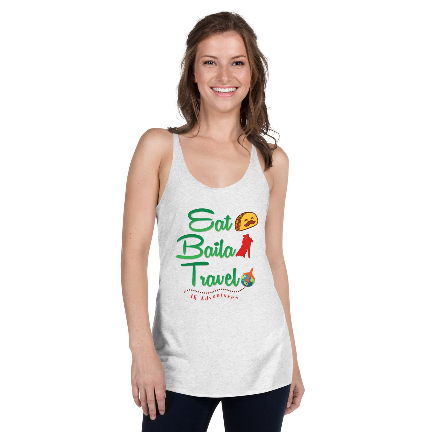 Eat Baila Travel Women's Racerback Tank