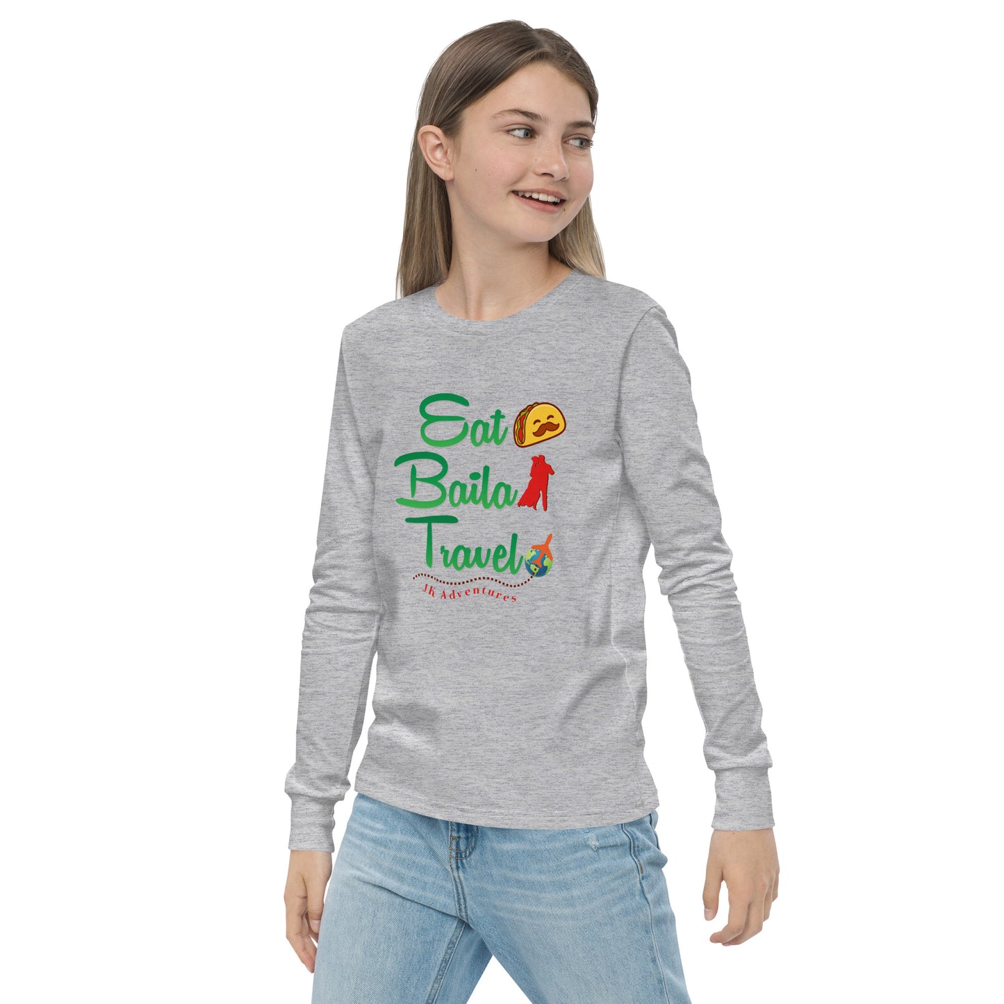 Eat Baila Travel Kid's Long Sleeve Tee