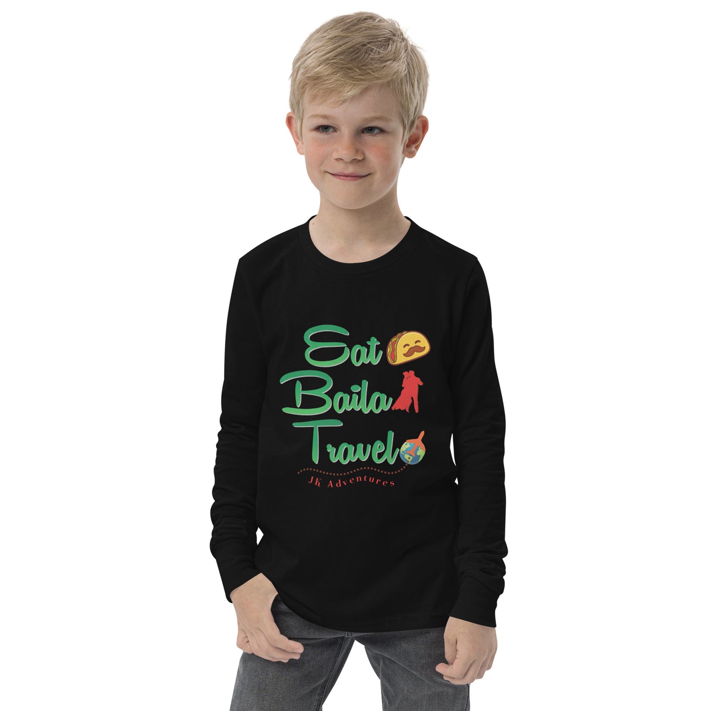 Eat Baila Travel Kid's Long Sleeve Tee