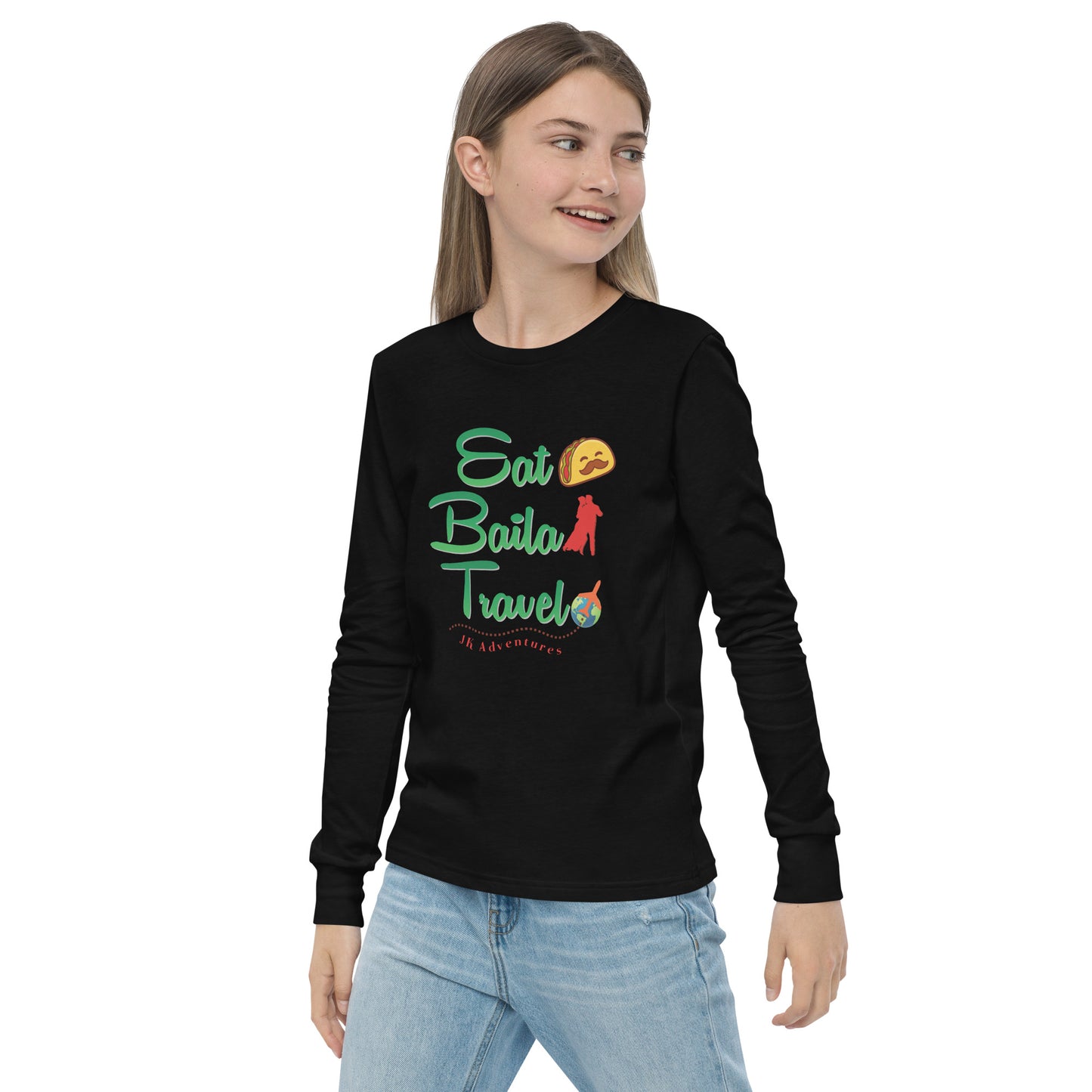 Eat Baila Travel Kid's Long Sleeve Tee